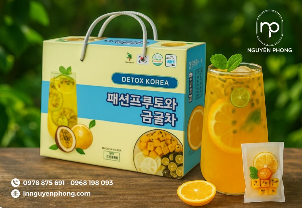 mẫu túi giấy  đựng trà chanh ấn tượng